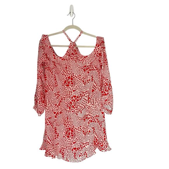 Rixo X Free people Arrabella Dress Cold Shoulder Ruffle Boho Festival size M - Picture 2 of 12